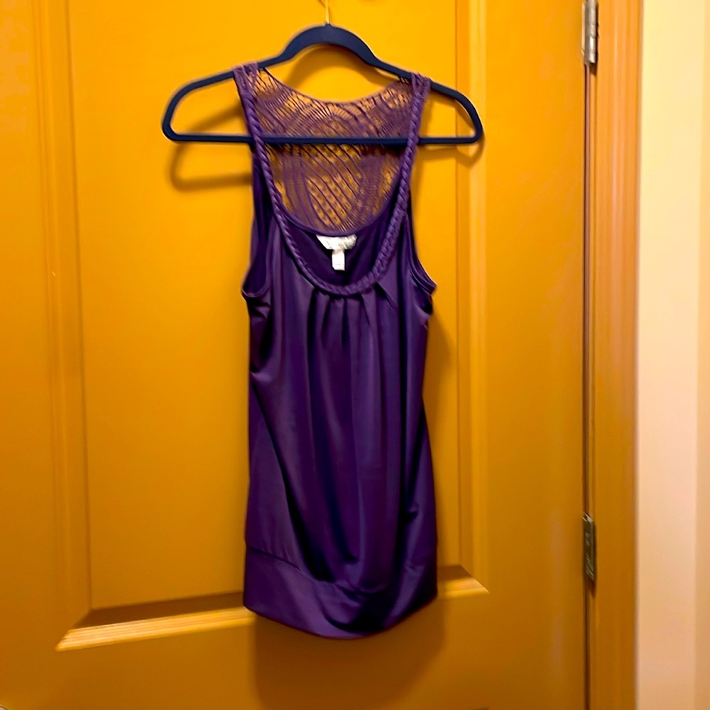 Women's Speechless gold or purple Crochet Back Tops